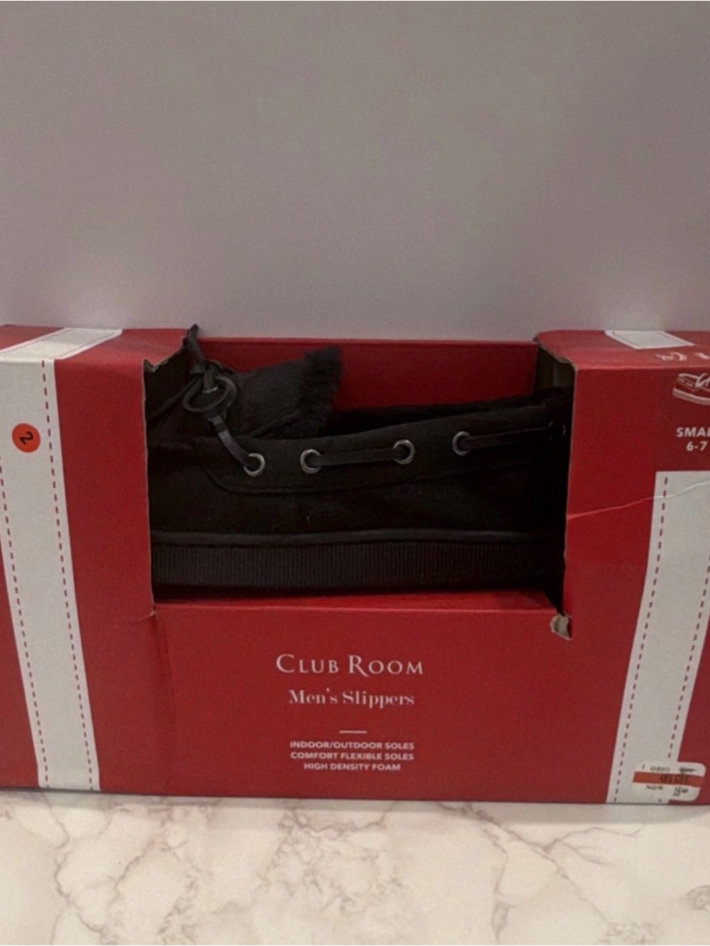 Club Room Men’s Black Moccasin-Style Slipper